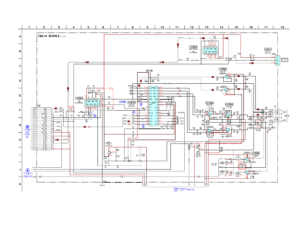 Schematic diagram – main board (2/3), Optical, Receiver | Ic611, Wave, Shaper, Ic600, Mds-s50 | Sony MDS-S50 User Manual | Page 43 / 70