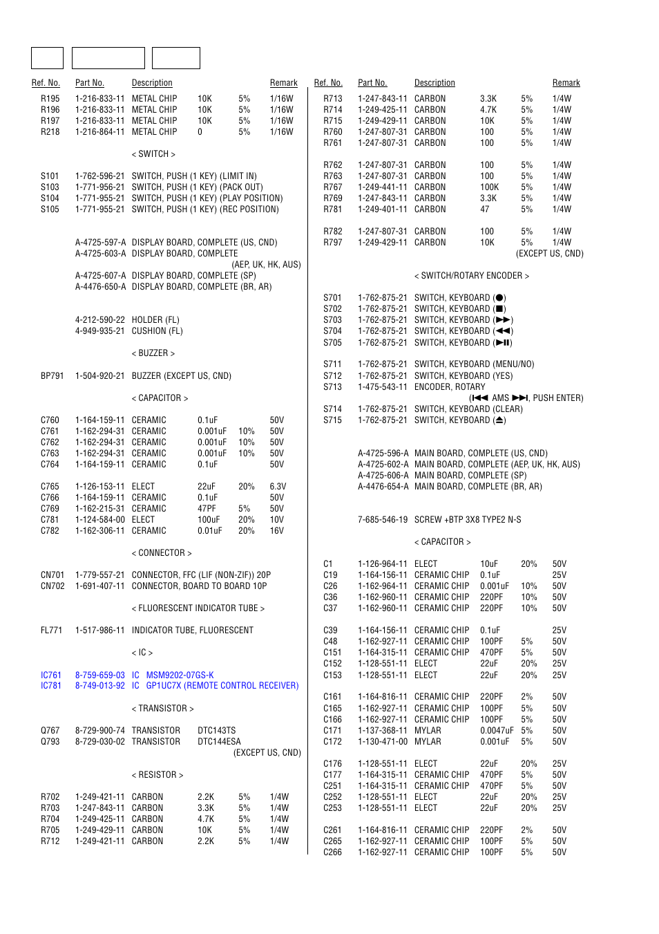 Display, Main, Mds-s50 | Bd display main | Sony MDS-S50 User Manual | Page 64 / 70