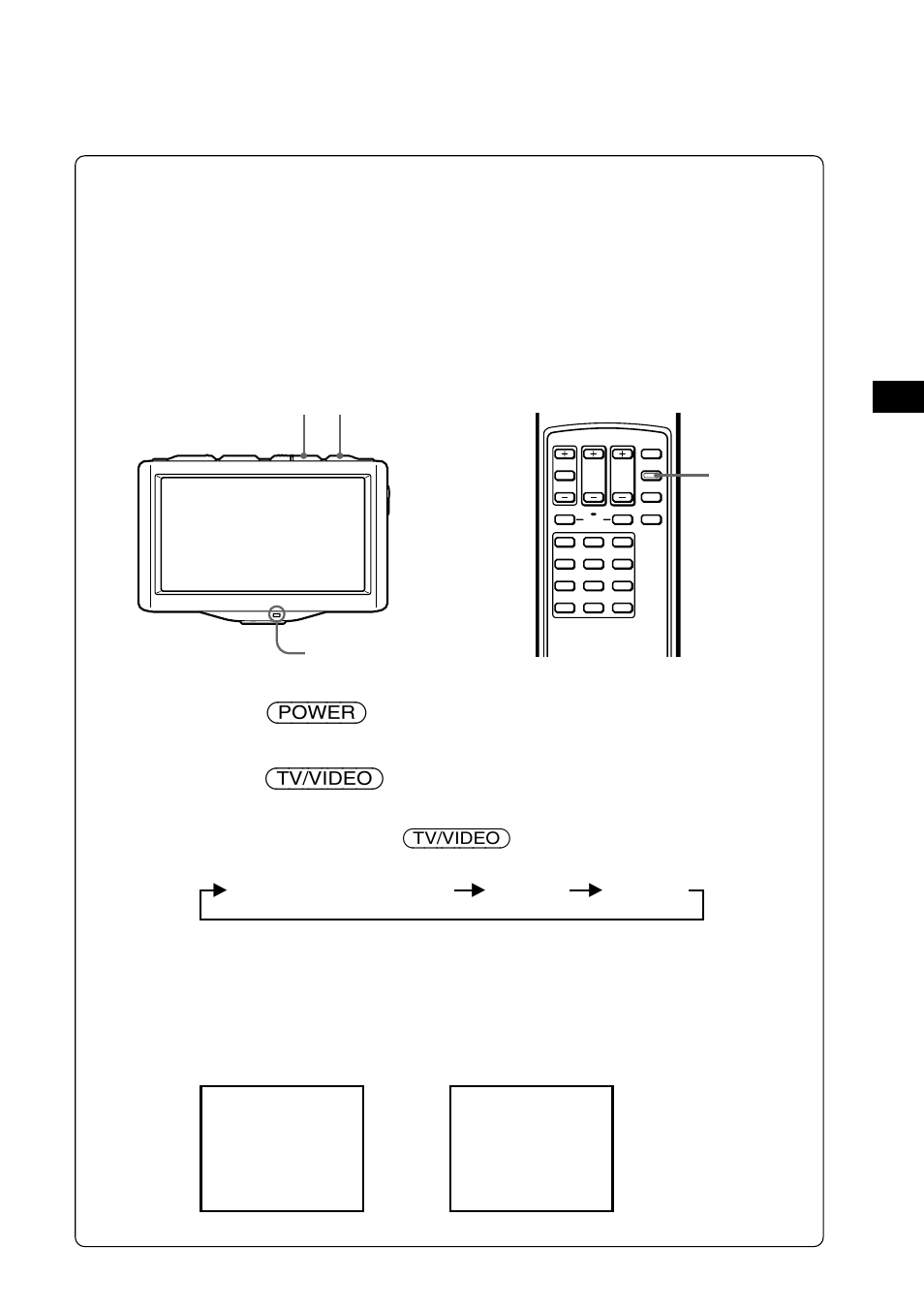 Watching a video, Press (power), Turn the video player on and begin playback | The power indicator lights up | Sony XTL-W70 User Manual | Page 13 / 84