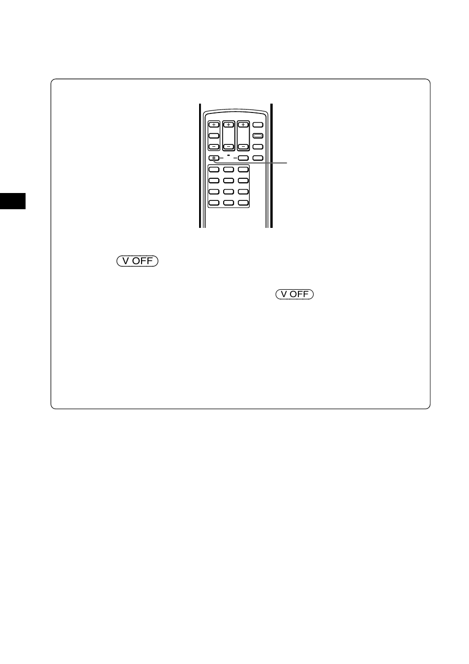 Visual off function), Press (v off) for two seconds, V (visual) off button | Sony XTL-W70 User Manual | Page 14 / 84