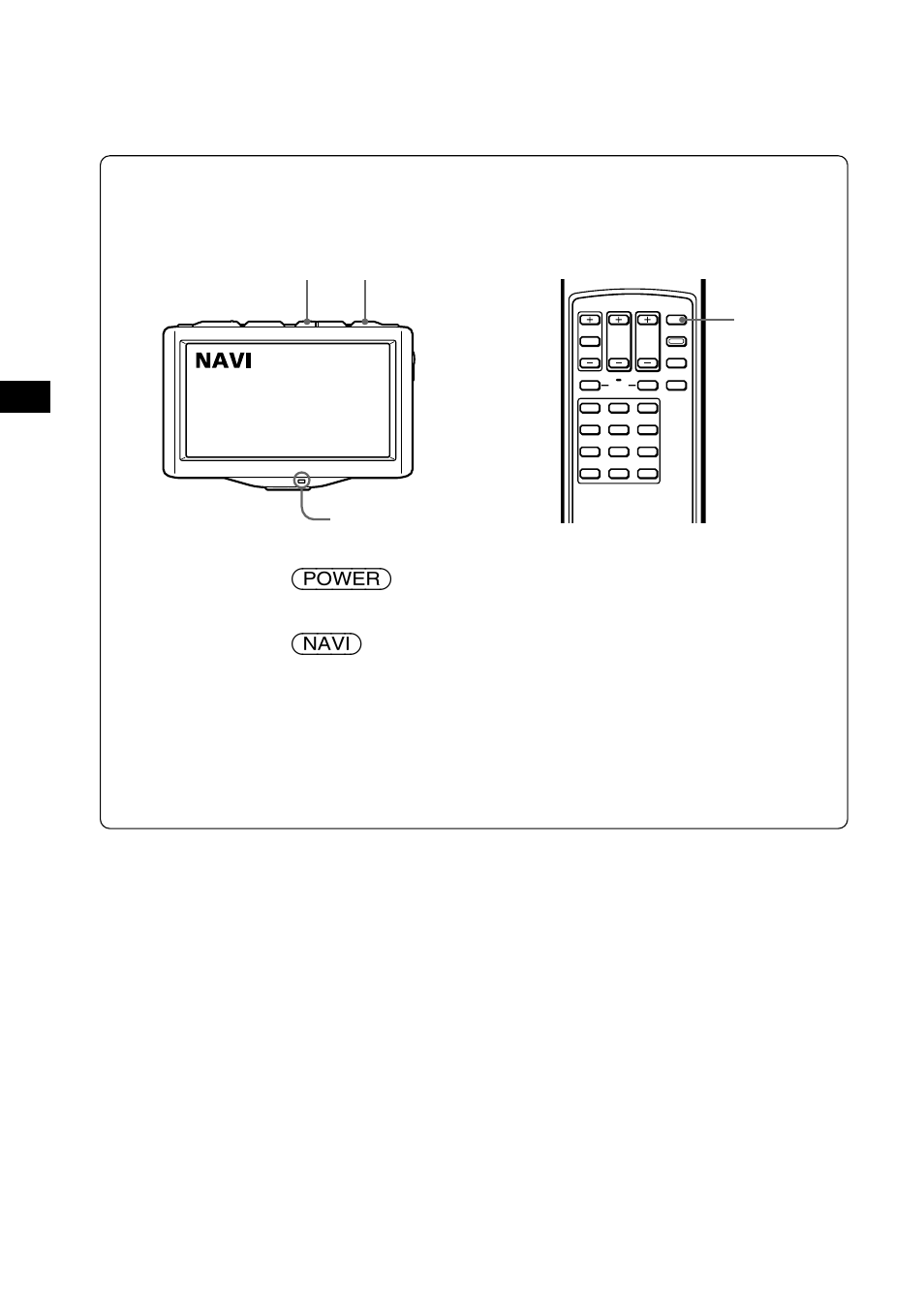 Using the navigation system, Press (power), Press (navi) momentarily | The power indicator lights up, Power indicator | Sony XTL-W70 User Manual | Page 18 / 84