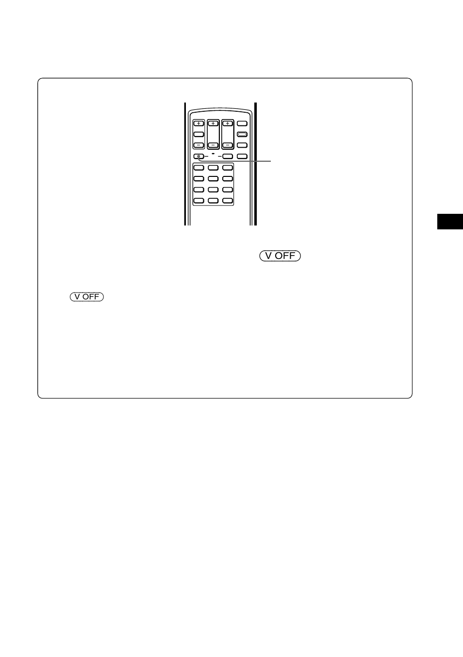 Wiedergeben des fernseh-/videotons ohne bild, Visual-off-funktion), Drücken sie zwei sekunden lang (v off) | Taste v (visual) off | Sony XTL-W70 User Manual | Page 35 / 84