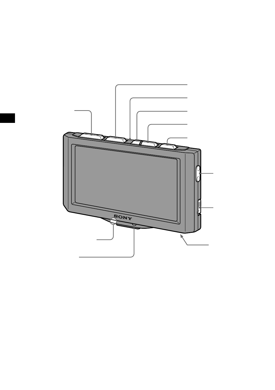Location of controls, Monitor | Sony XTL-W70 User Manual | Page 6 / 84