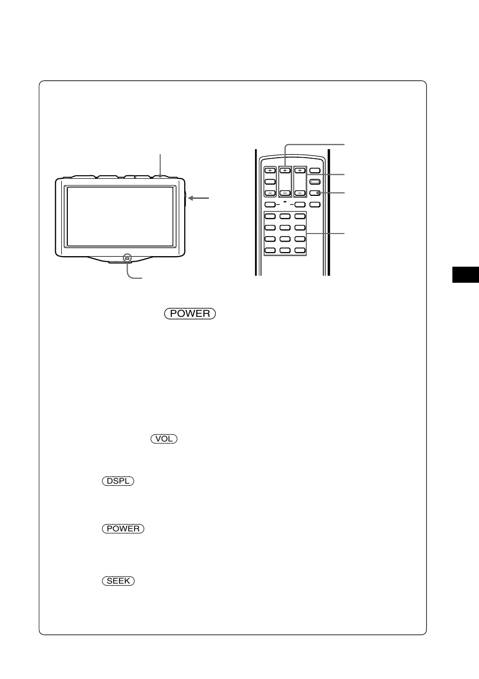 Assistindo a um programa de tv, Ativando o display na tela, Desligando a tv | Pressione (power), Ajuste o volume | Sony XTL-W70 User Manual | Page 71 / 84