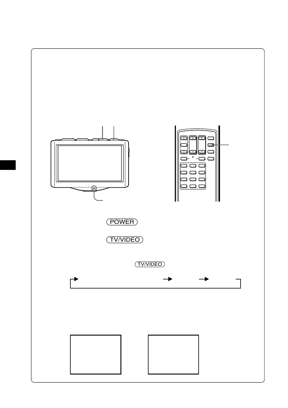 Assistindo a um vídeo, Pressione (power), Ligue o aparelho de vídeo e inicie a reprodução | Sony XTL-W70 User Manual | Page 74 / 84