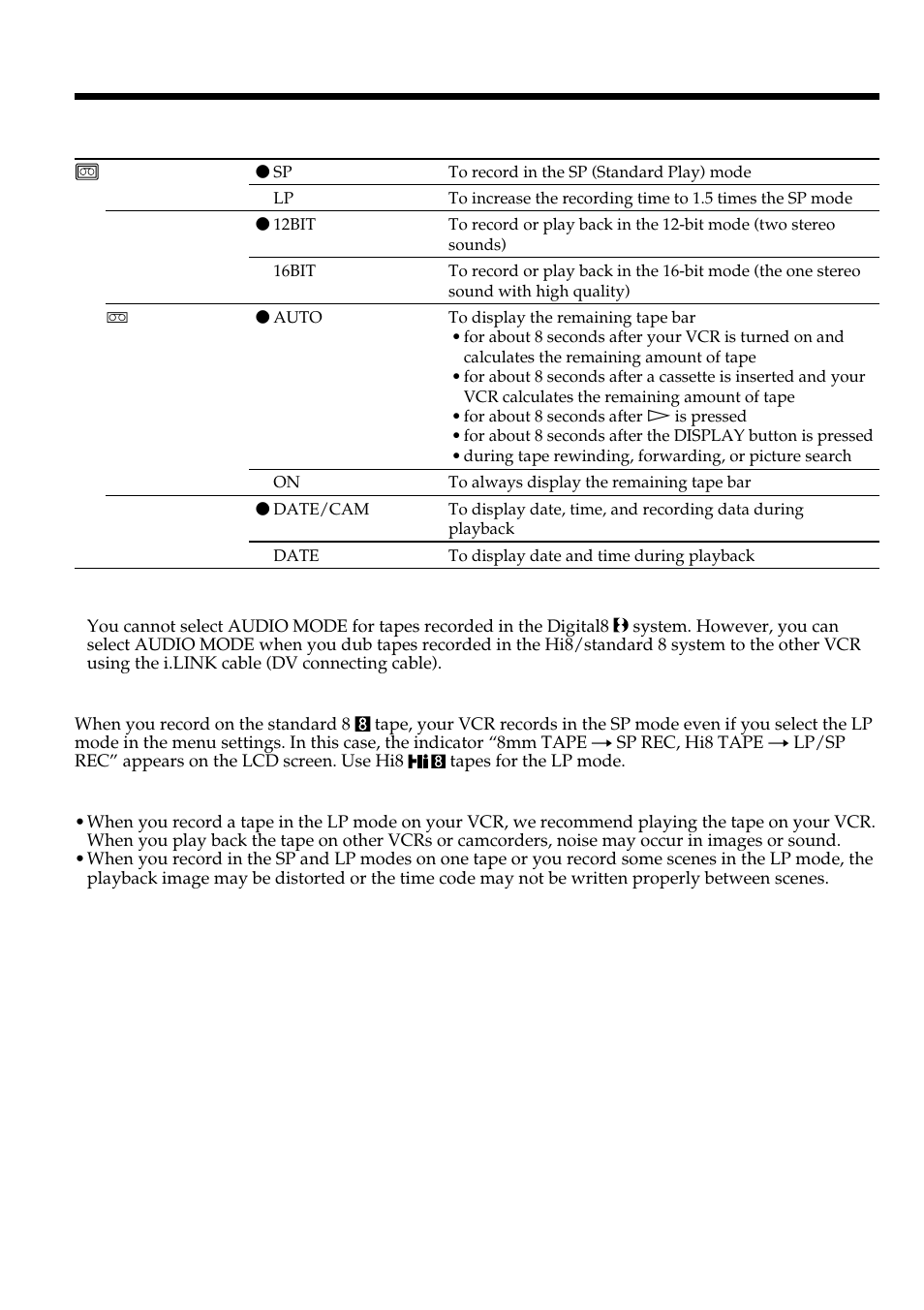 Changing the menu settings | Sony GV-D800E User Manual | Page 70 / 112