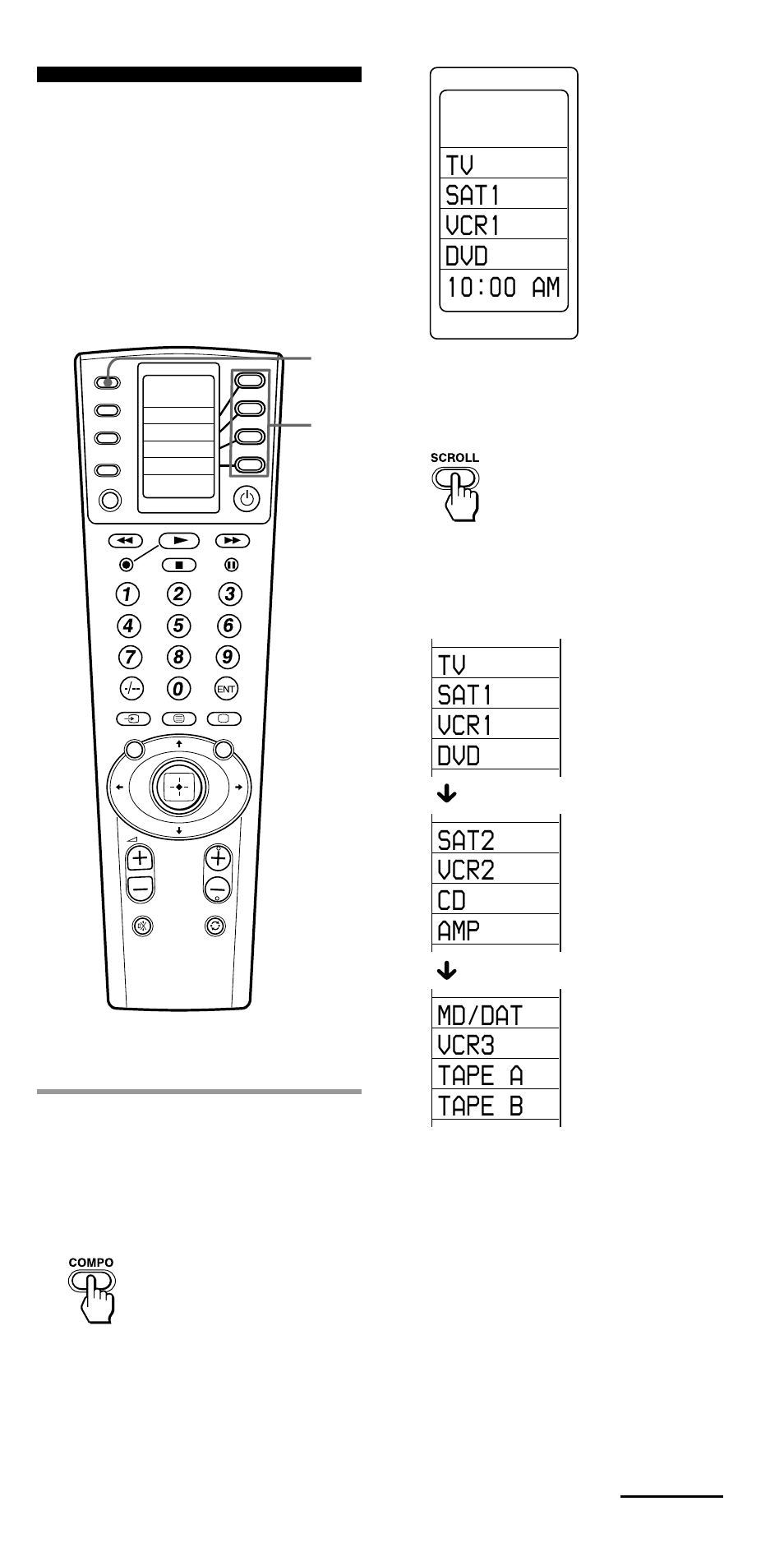 Example: to play vcr1 | Sony RM-VL1000T User Manual | Page 21 / 80