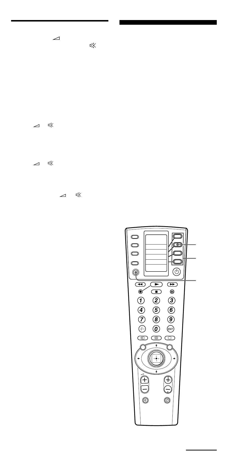 To control the volume, Using non-preset remote control operations, Continued | Sony RM-VL1000T User Manual | Page 23 / 80