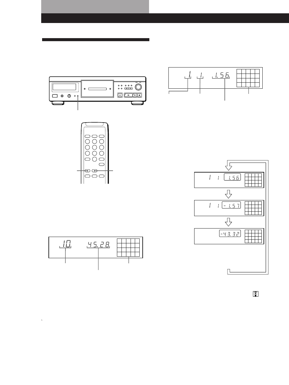 Using the display, Playing cds, Display information while playing a disc | Checking the remaining time, Turning off indications in the display | Sony CDP-XA20ES User Manual | Page 8 / 56