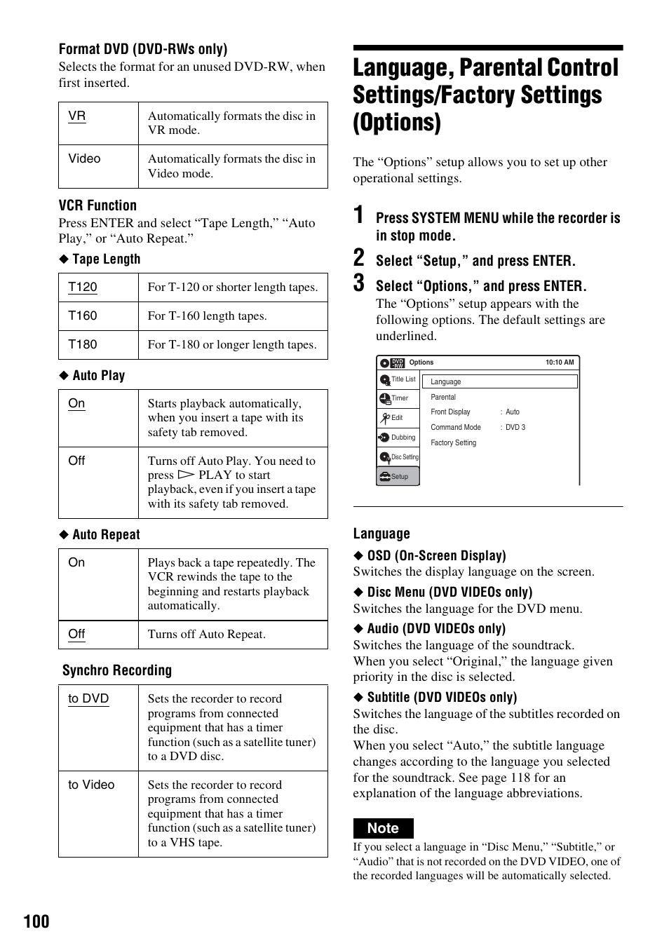 Sony RDR-VX515 User Manual | Page 100 / 124