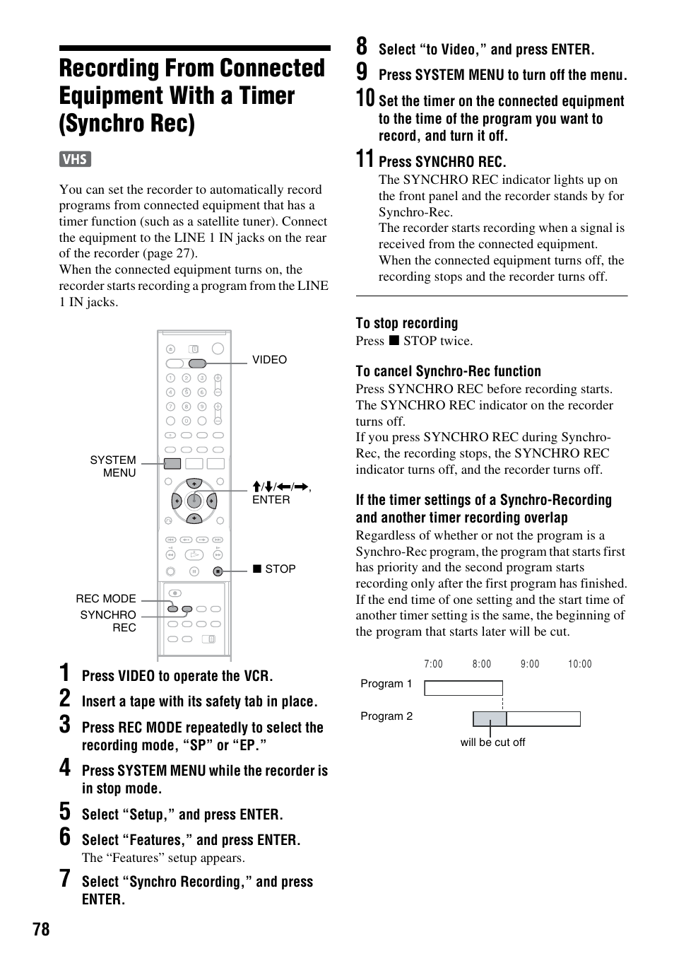 Sony RDR-VX515 User Manual | Page 78 / 124