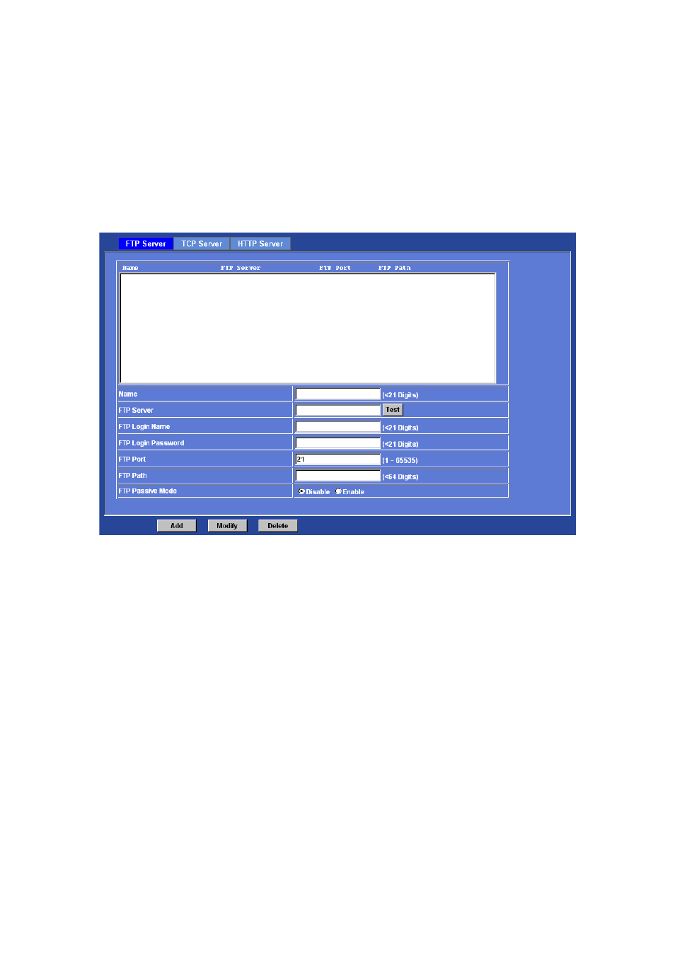 Event server, Ftp server | Sony Multi-Profile CCD Box Type Network Camera HQ1 User Manual | Page 54 / 83