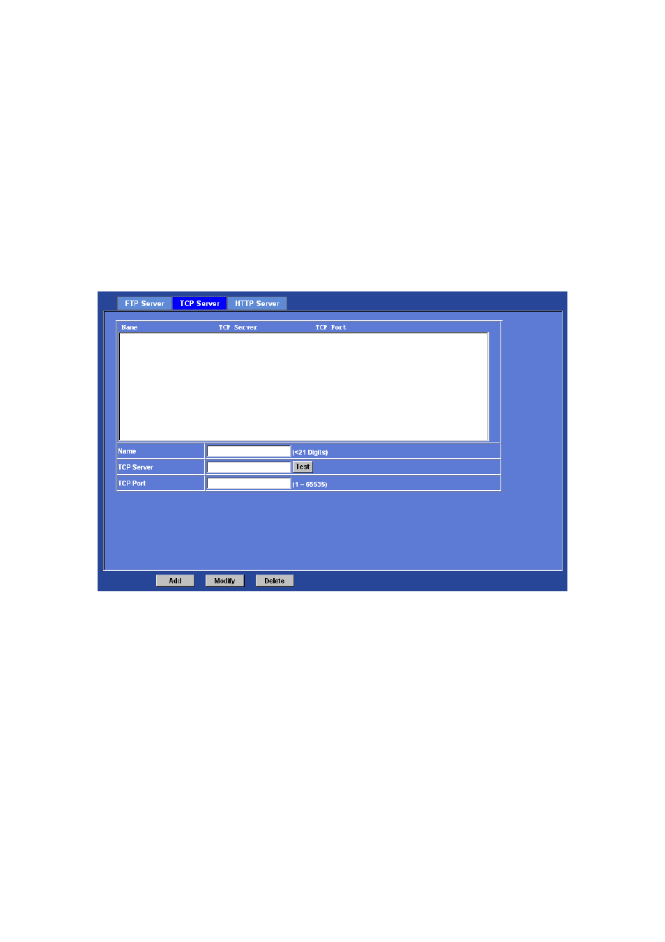 Tcp server | Sony Multi-Profile CCD Box Type Network Camera HQ1 User Manual | Page 55 / 83
