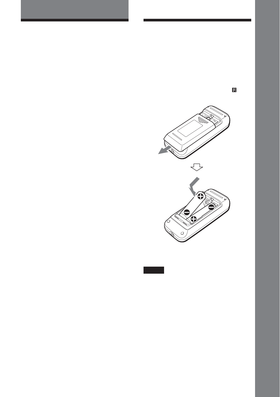 Unpacking, Inserting batteries into the remote | Sony UZ-US501 User Manual | Page 7 / 28