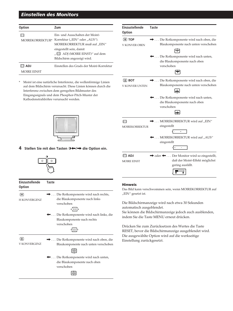 Einstellen des monitors | Sony GDM-200PST User Manual | Page 54 / 104