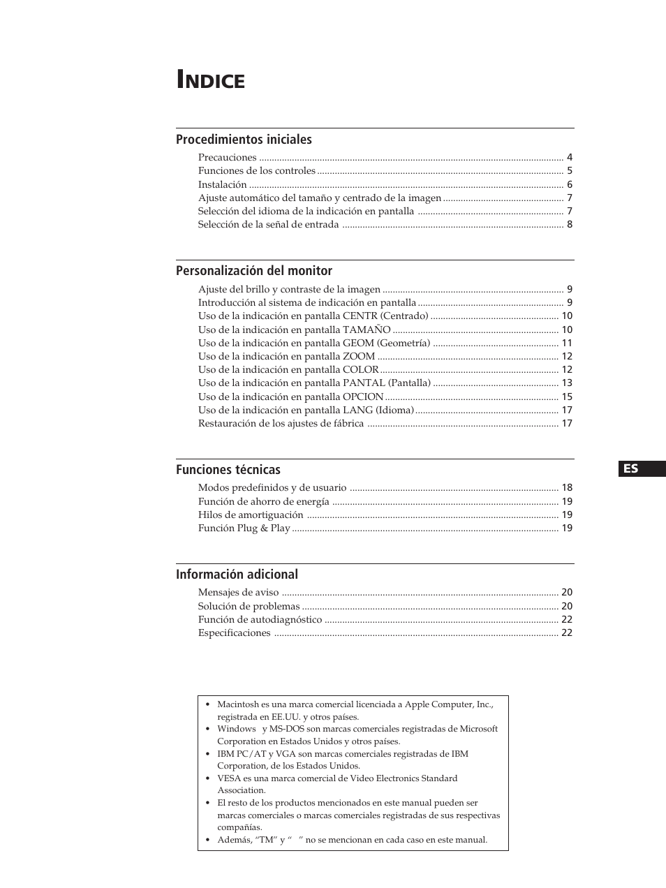 Ndice | Sony GDM-200PST User Manual | Page 63 / 104