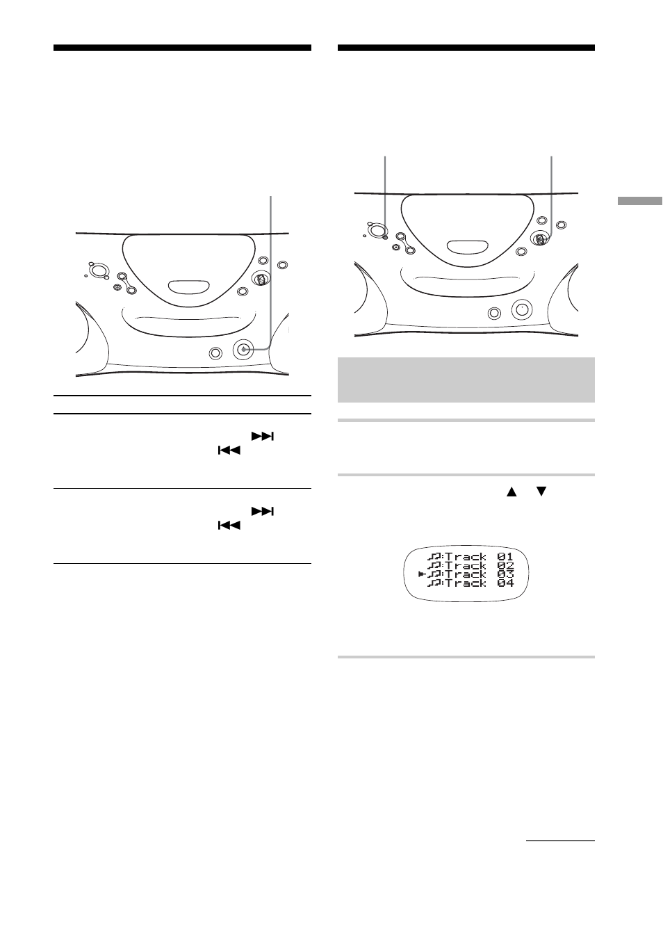 Locating a specific point in a track, Searching for your favorite tracks/files, Searching for a track on an audio cd | Sony ZS-XN30 User Manual | Page 13 / 32