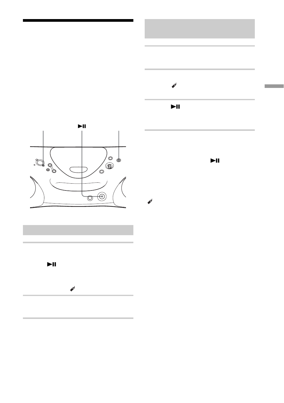 Playing your favorite tracks by adding, Bookmarks (bookmark track play), Playing your favorite tracks by adding bookmarks | Adding bookmarks, Playing the tracks with bookmarks | Sony ZS-XN30 User Manual | Page 17 / 32