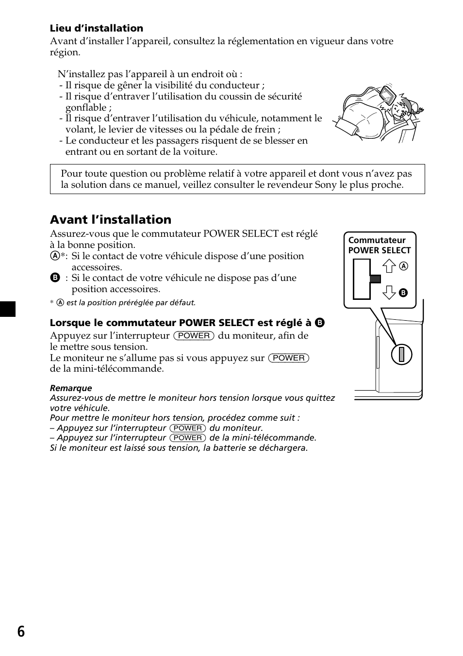 Avant l’installation | Sony XVM-H65 User Manual | Page 46 / 104