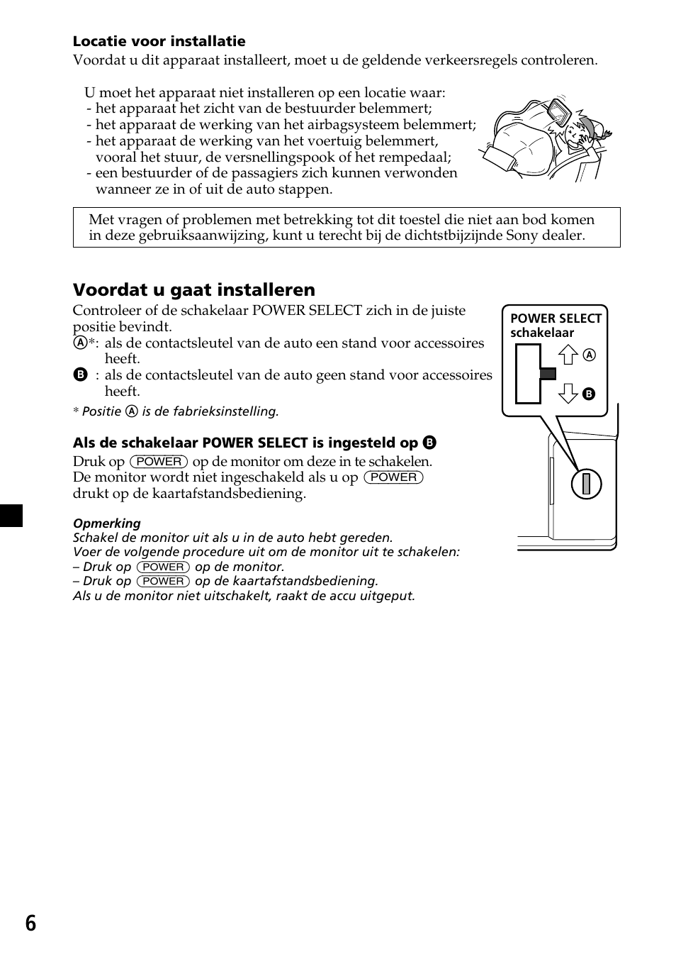 Voordat u gaat installeren | Sony XVM-H65 User Manual | Page 86 / 104