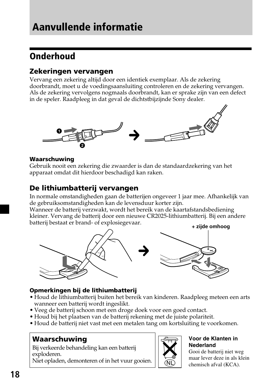 Aanvullende informatie, Onderhoud | Sony XVM-H65 User Manual | Page 98 / 104