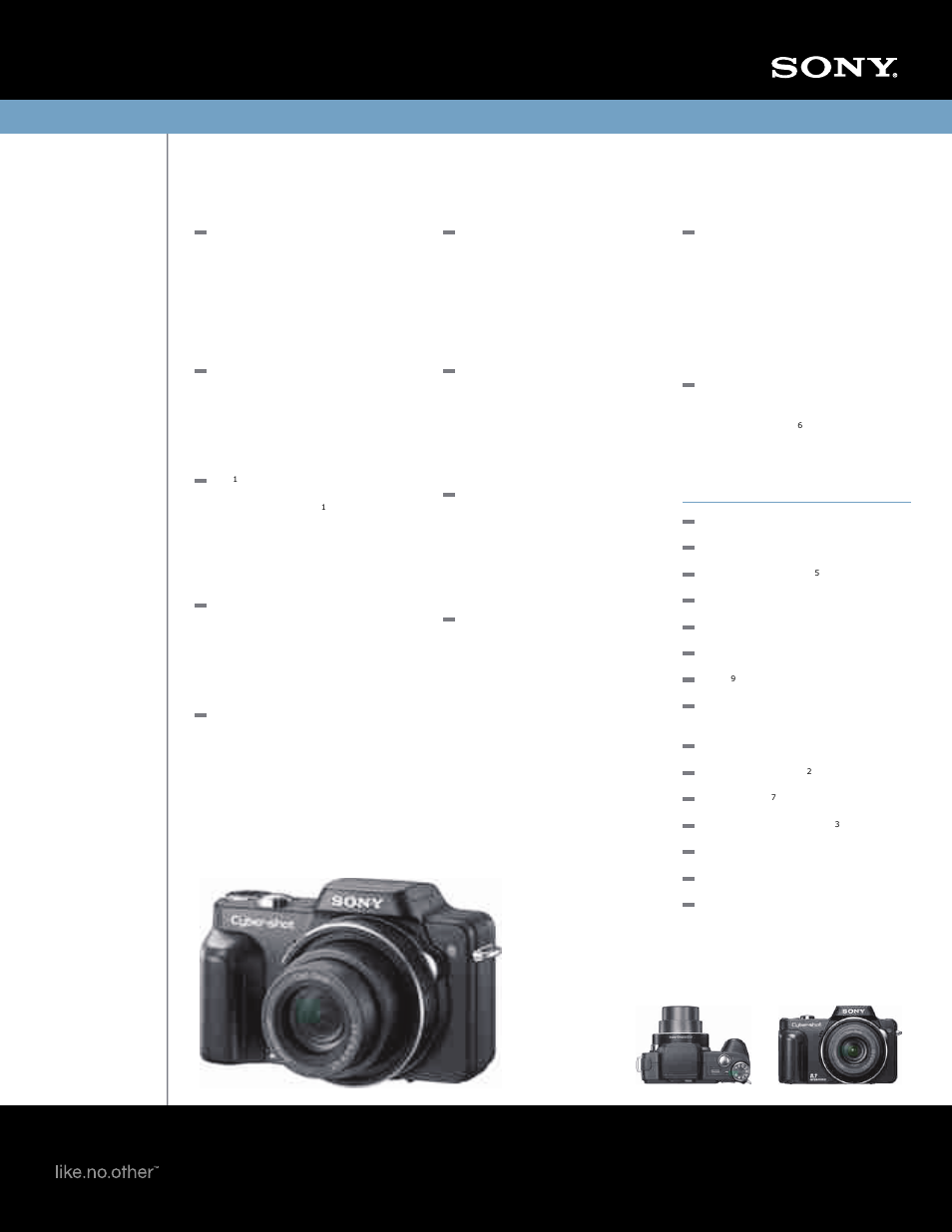 Sony Cyber-shot DSC-H10/B User Manual | 2 pages