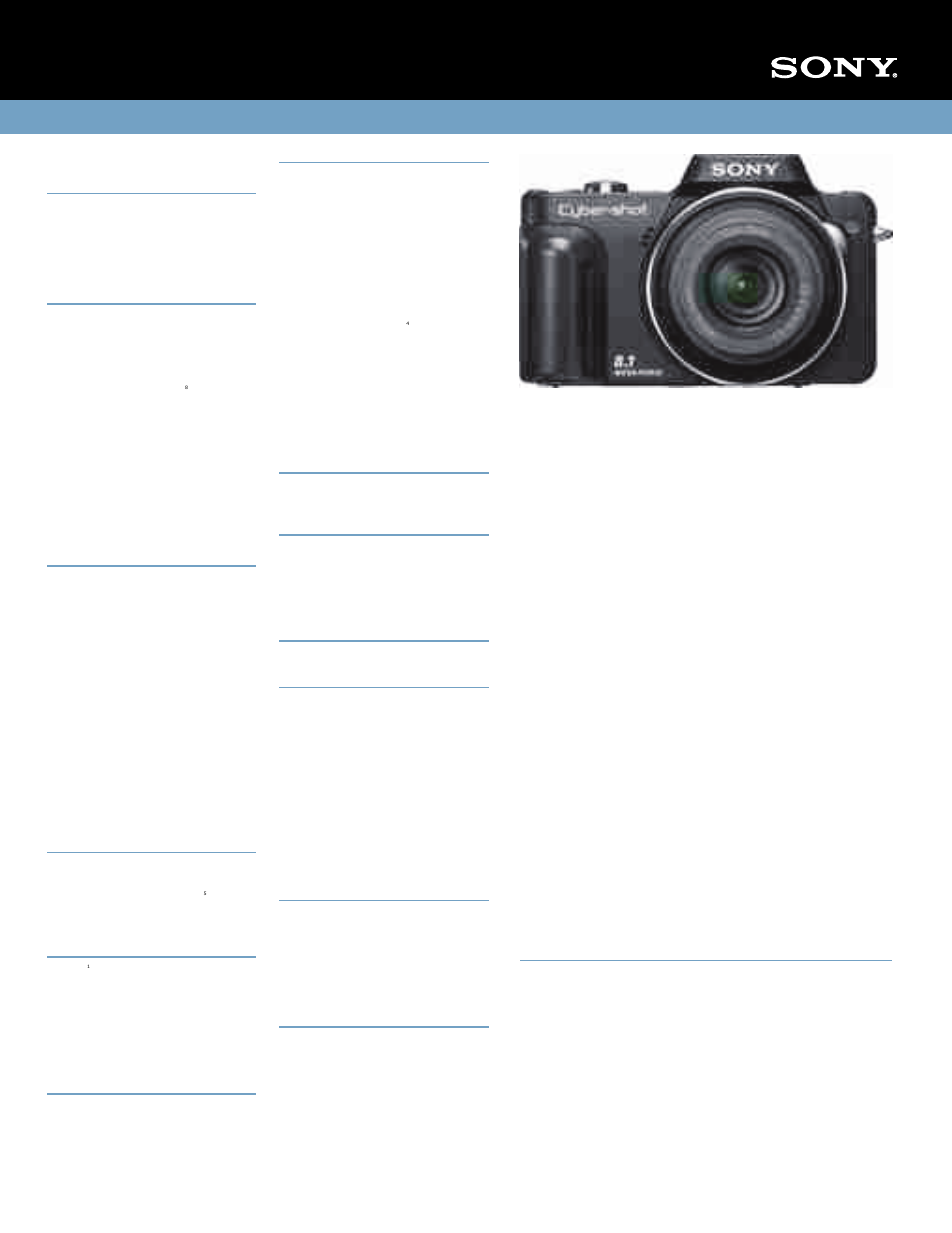 Dsc-h10/b, Cyber-shot® digital still camera, Specifications | Sony Cyber-shot DSC-H10/B User Manual | Page 2 / 2