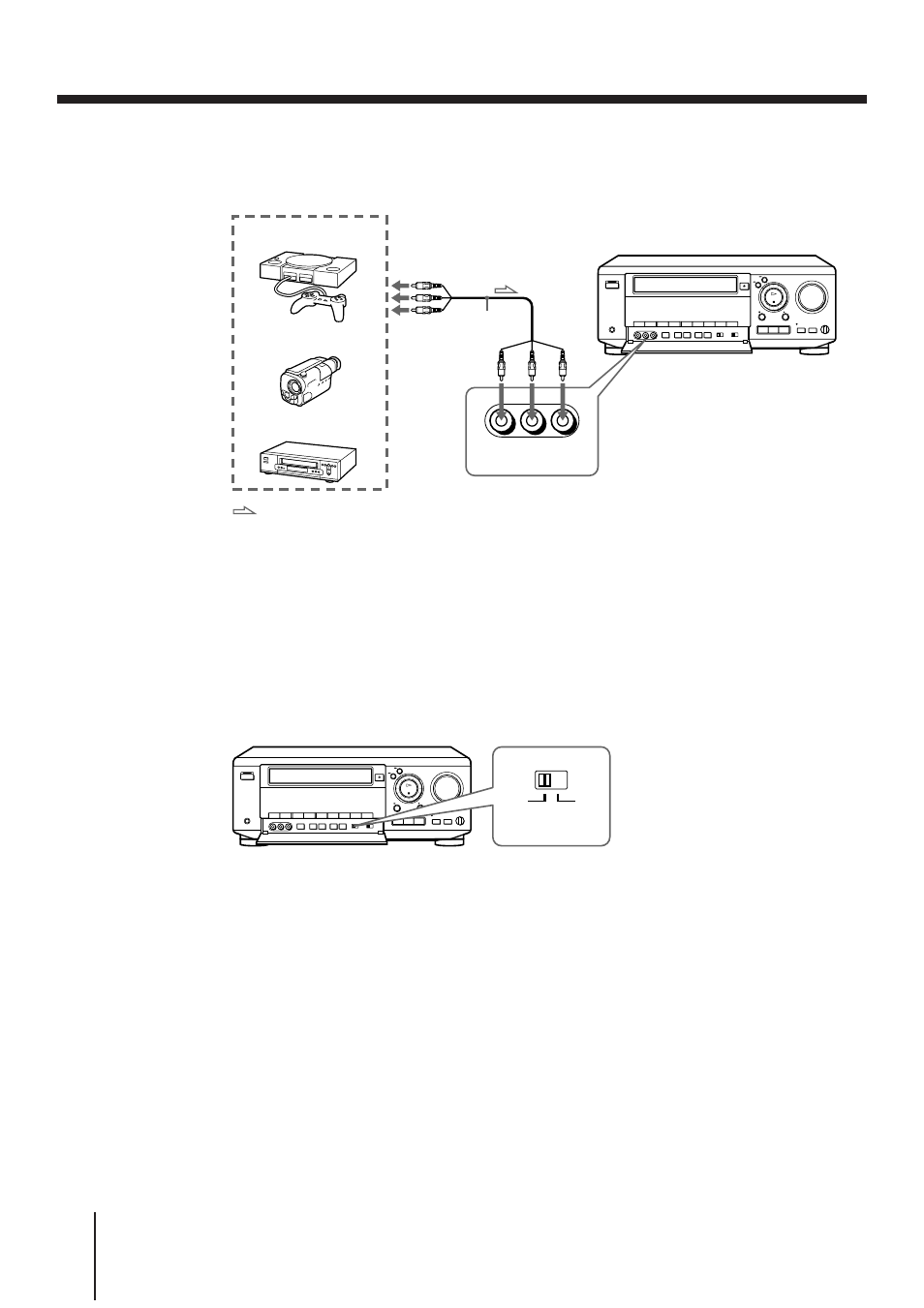 Conserving power while the unit is standing by, Connecting to the front video 2 input jacks | Sony SLV-AV100UX User Manual | Page 12 / 90