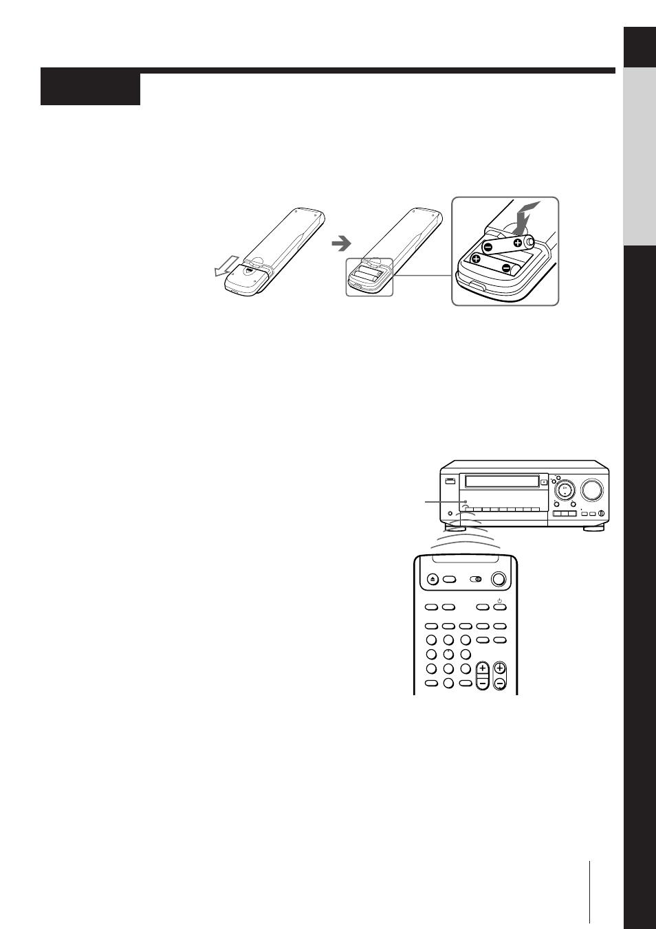 Step 2, Setting up the remote commander, Using the remote commander | Inserting the batteries | Sony SLV-AV100UX User Manual | Page 5 / 90