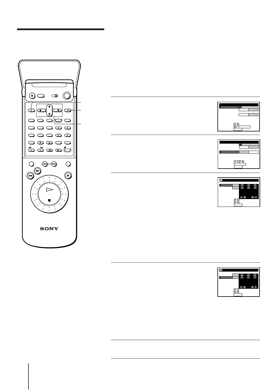 Customizing the sound fields, Press menu to return to the original screen | Sony SLV-AV100UX User Manual | Page 64 / 90