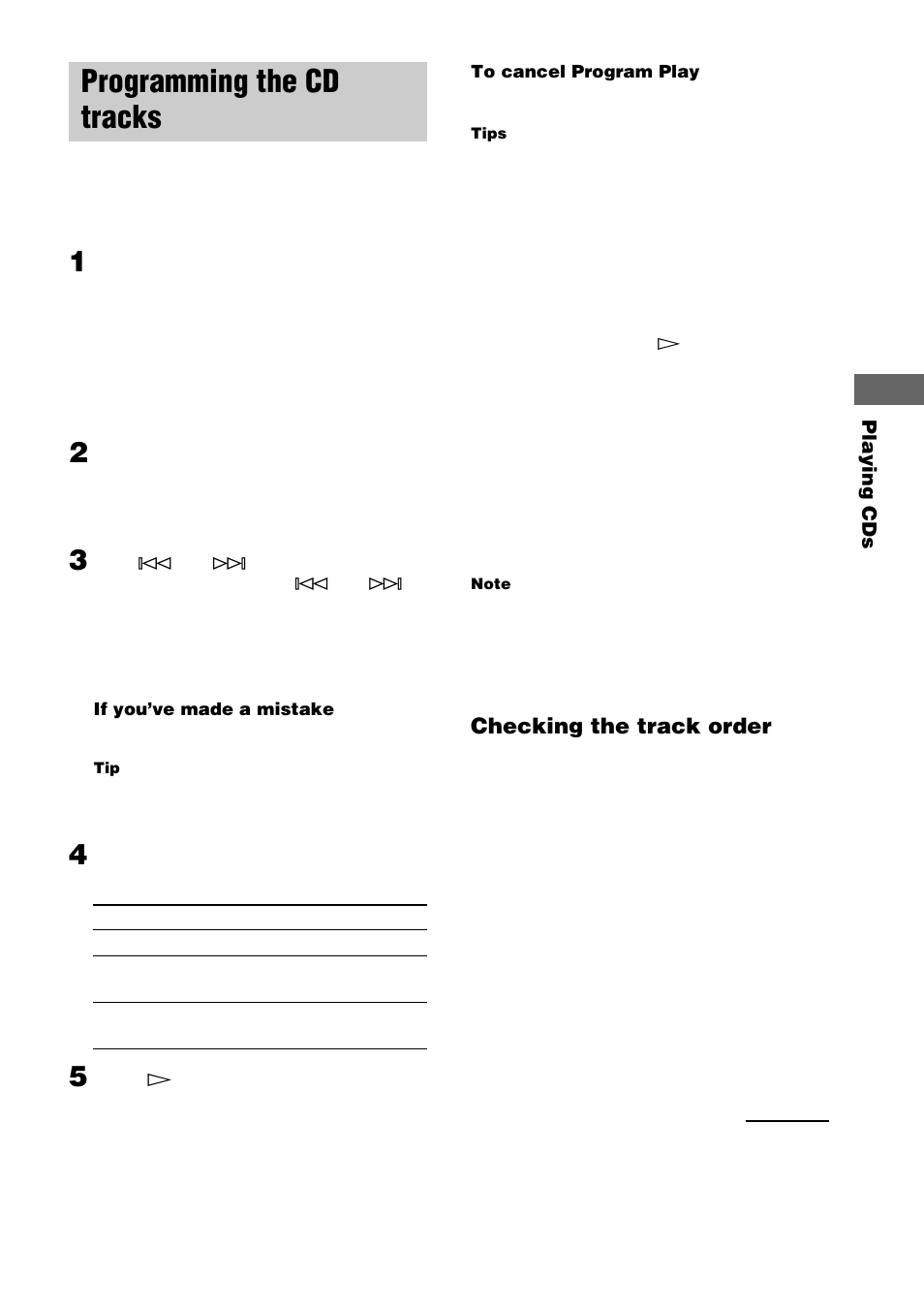 Programming the cd tracks | Sony CDP-CE275 User Manual | Page 11 / 16