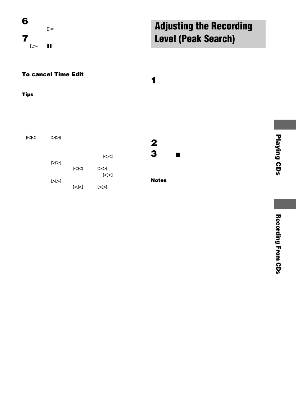 Adjusting the recording level (peak search) | Sony CDP-CE275 User Manual | Page 13 / 16