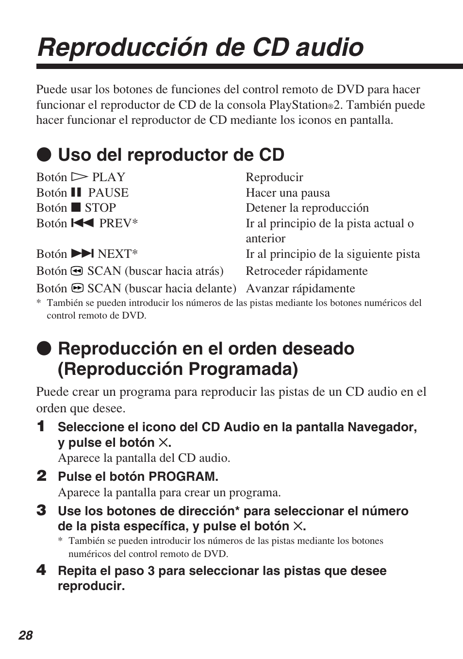 Reproducción de cd audio, Z uso del reproductor de cd | Sony SCPH-10420 U User Manual | Page 100 / 112