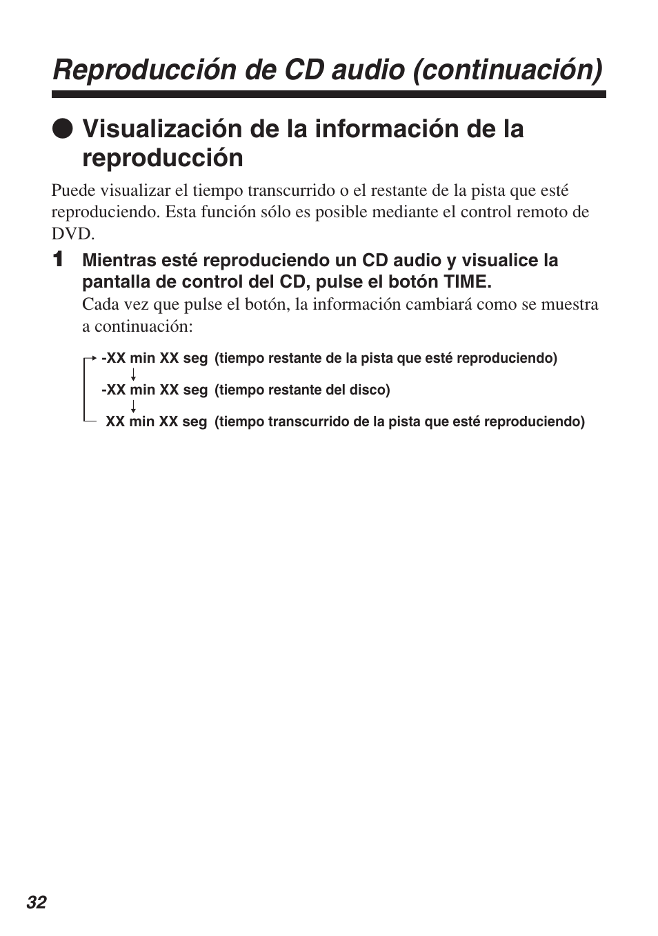 Reproducción de cd audio (continuación) | Sony SCPH-10420 U User Manual | Page 104 / 112