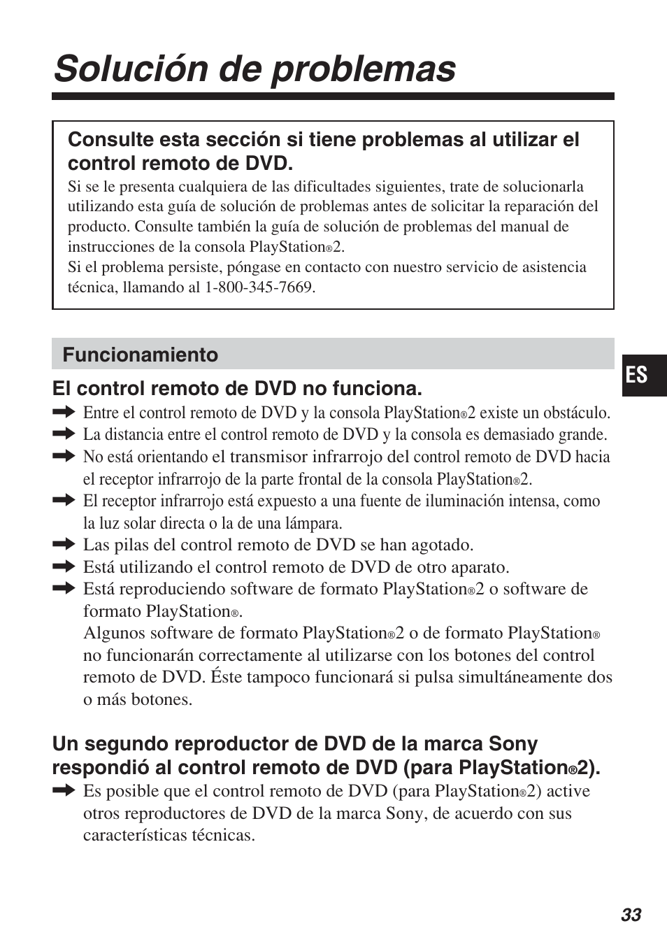 Solución de problemas | Sony SCPH-10420 U User Manual | Page 105 / 112