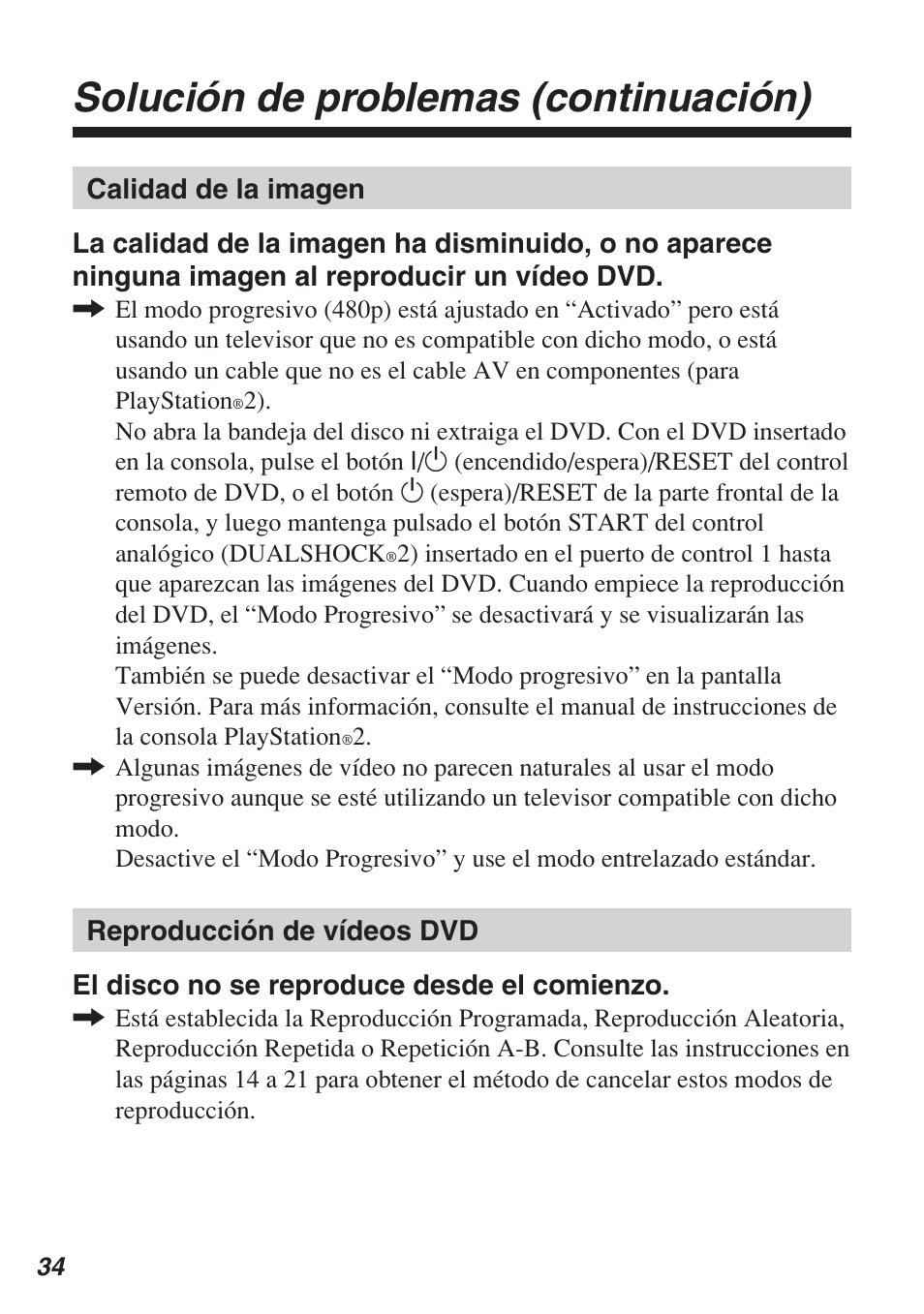 Solución de problemas (continuación) | Sony SCPH-10420 U User Manual | Page 106 / 112