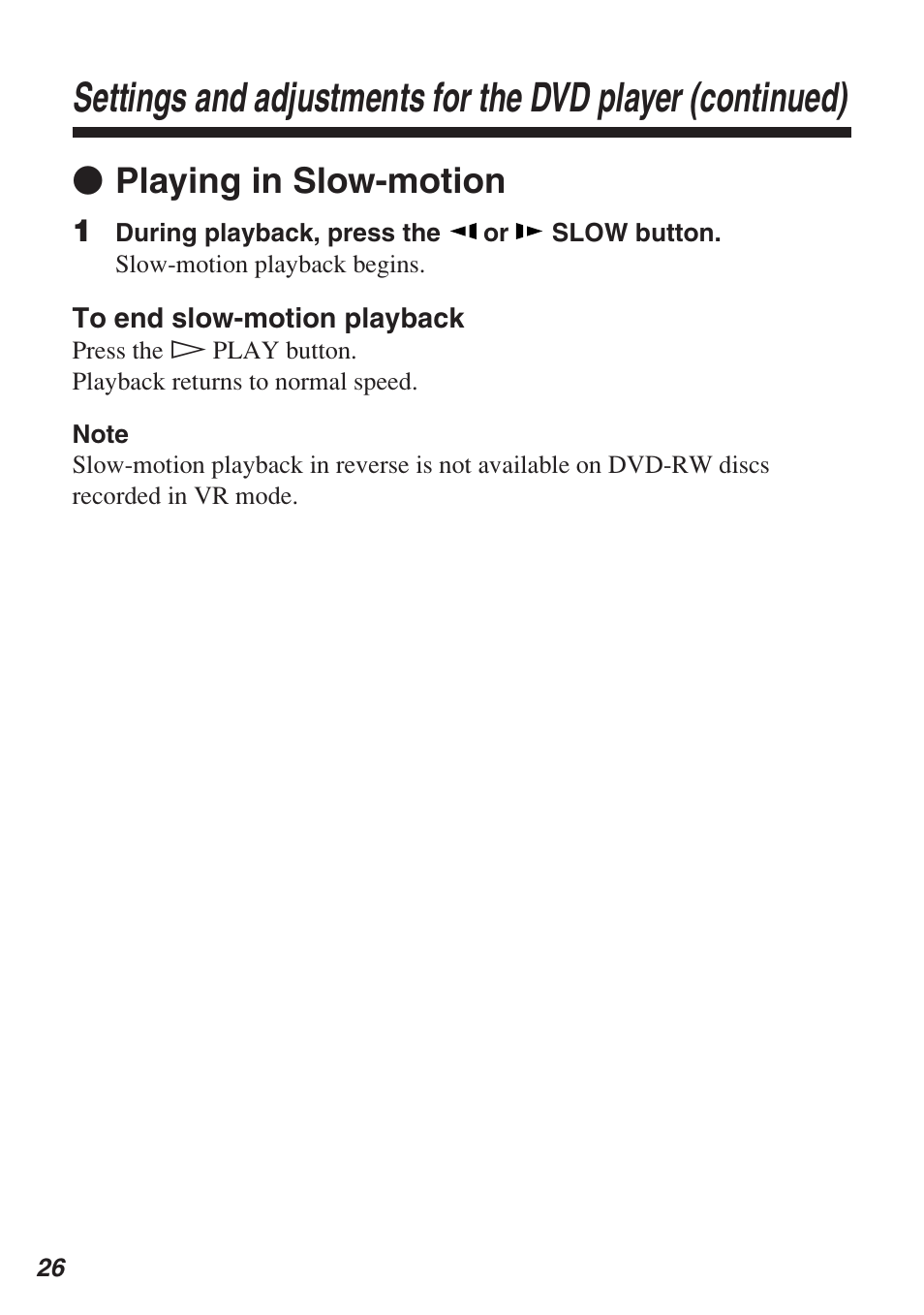 Z playing in slow-motion | Sony SCPH-10420 U User Manual | Page 26 / 112