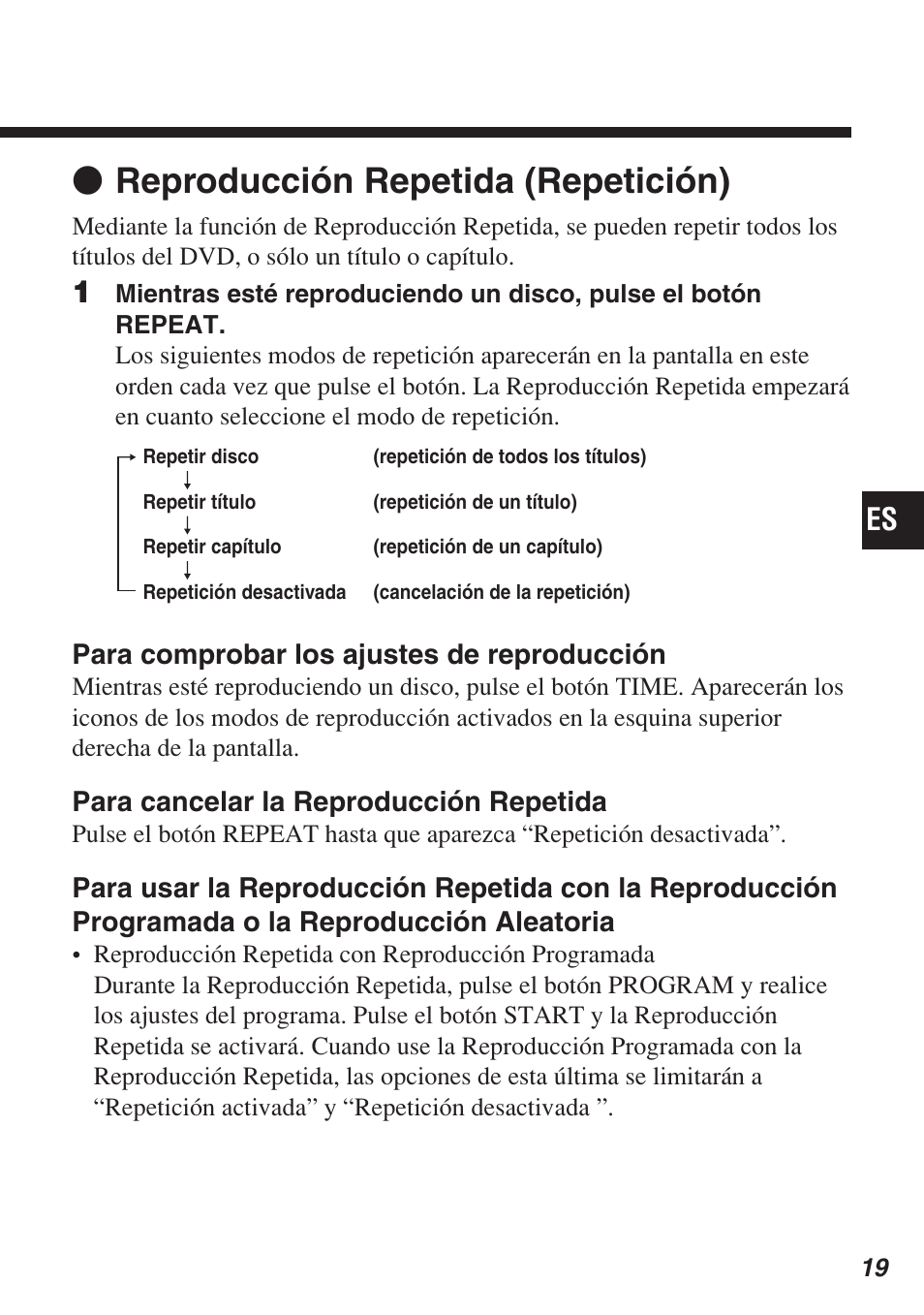 Z reproducción repetida (repetición) | Sony SCPH-10420 U User Manual | Page 91 / 112