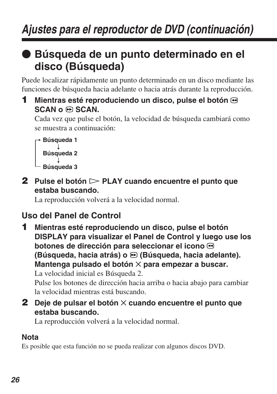 Ajustes para el reproductor de dvd (continuación) | Sony SCPH-10420 U User Manual | Page 98 / 112