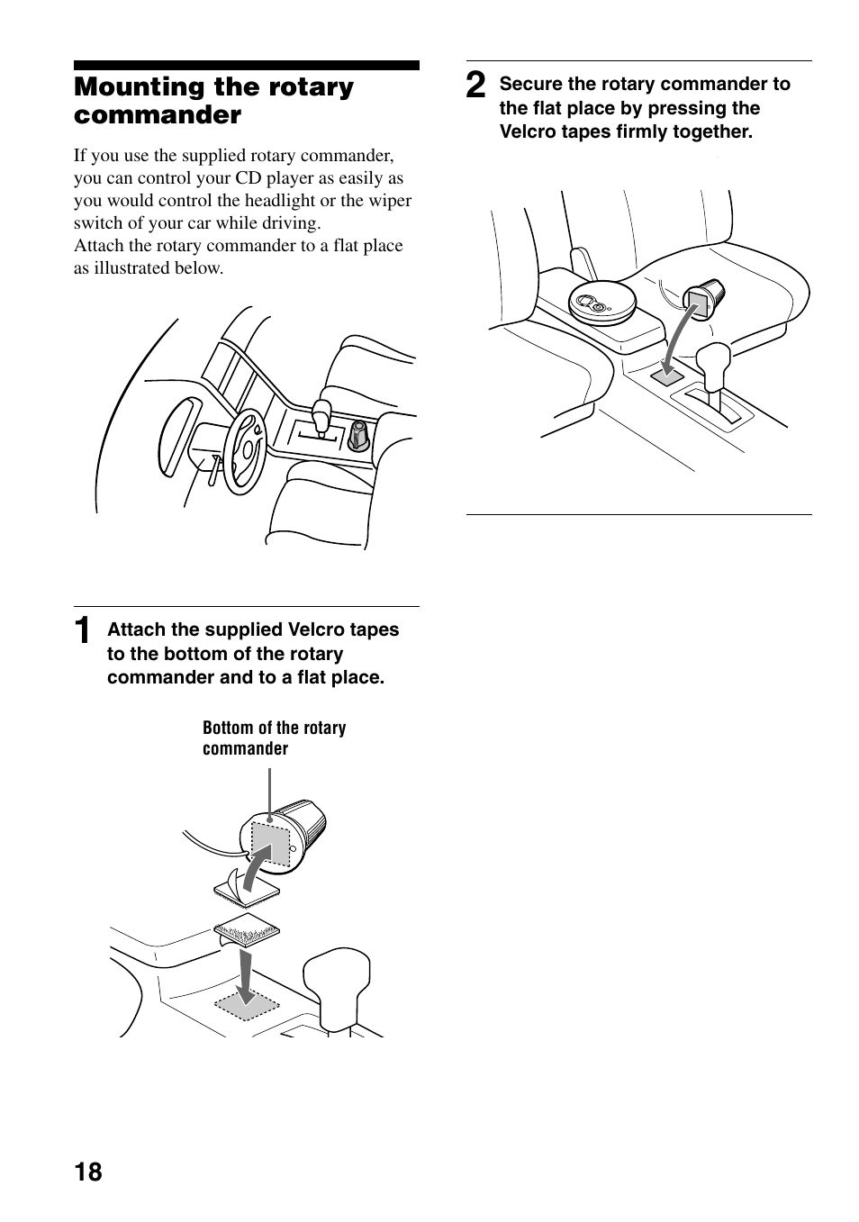 Mounting the rotary commander | Sony D-EJ758CK User Manual | Page 18 / 28