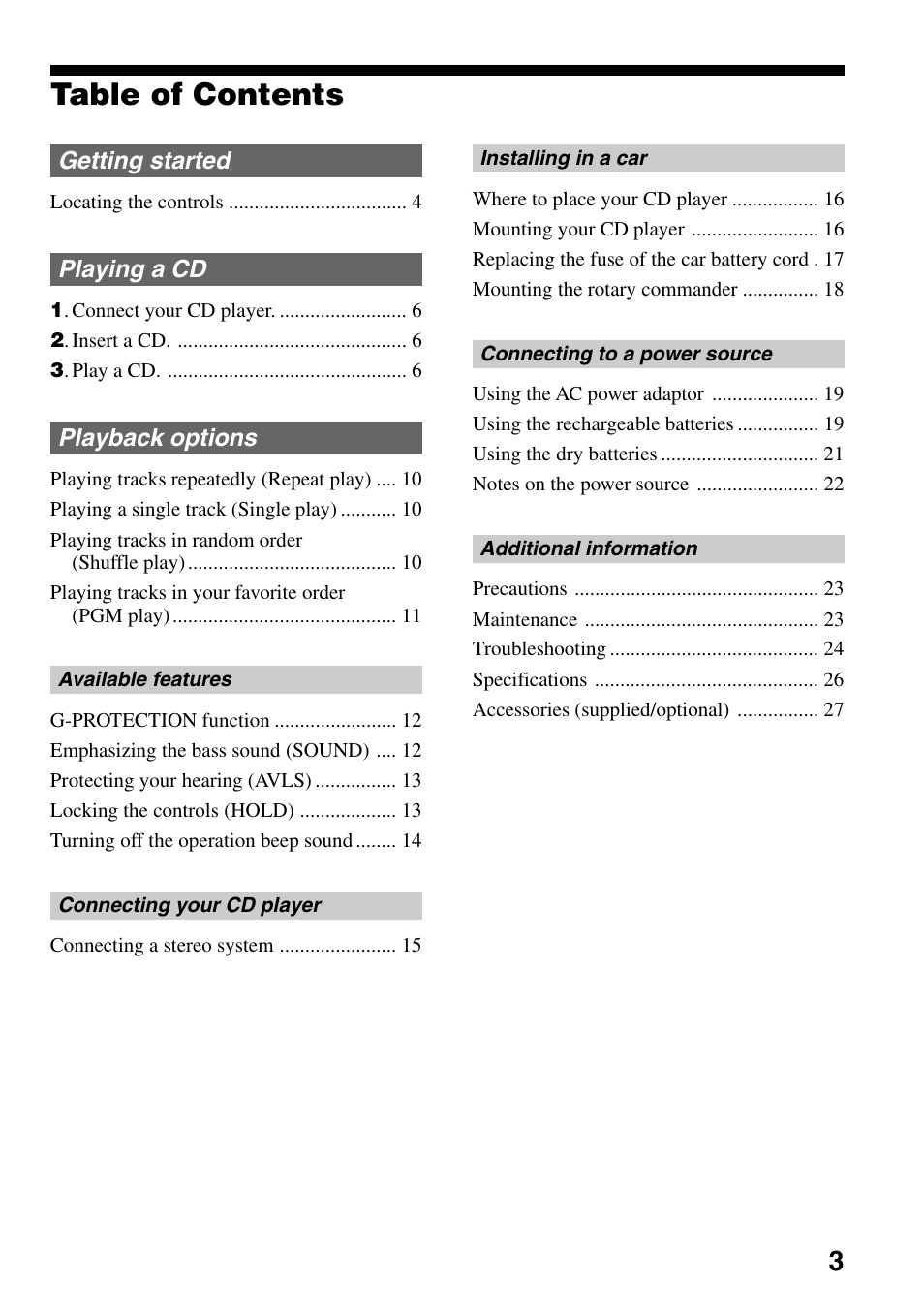Sony D-EJ758CK User Manual | Page 3 / 28