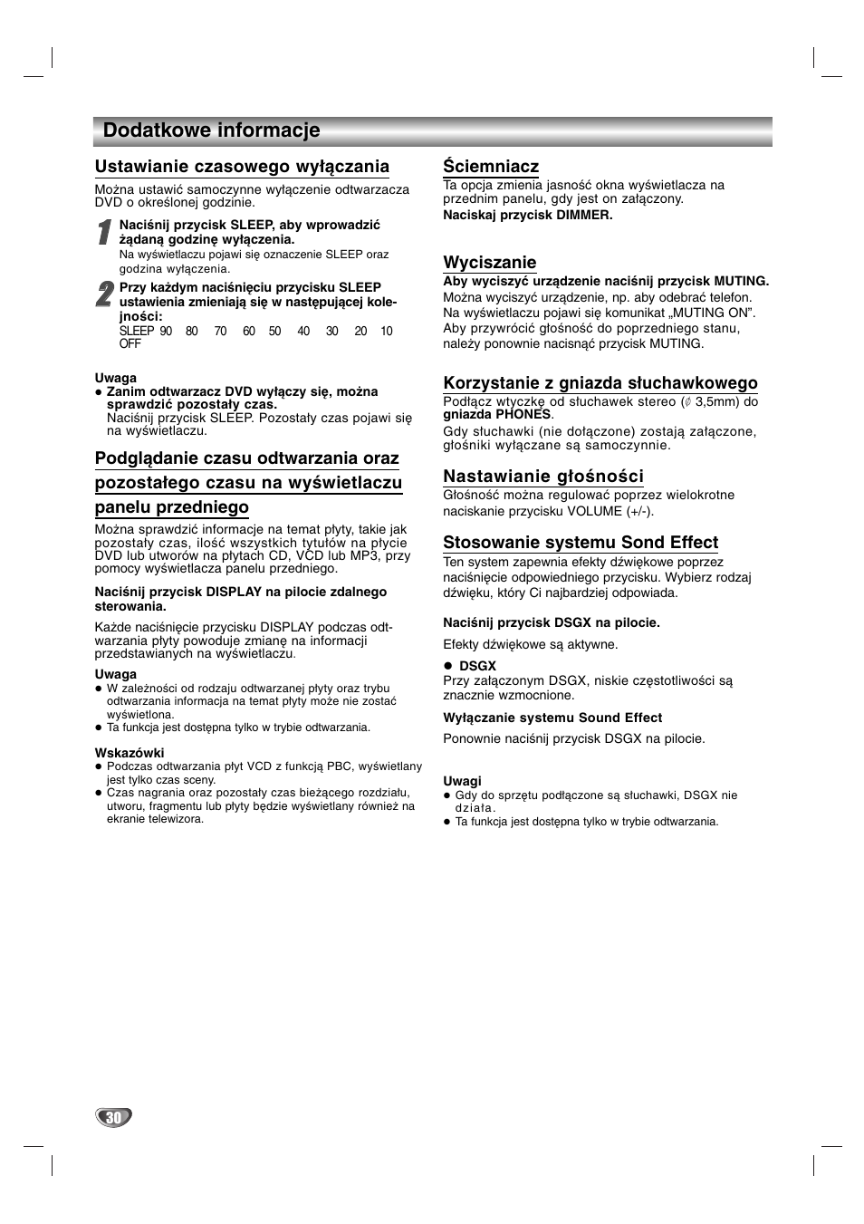Dodatkowe informacje | Sony DAV-SB200 User Manual | Page 110 / 120