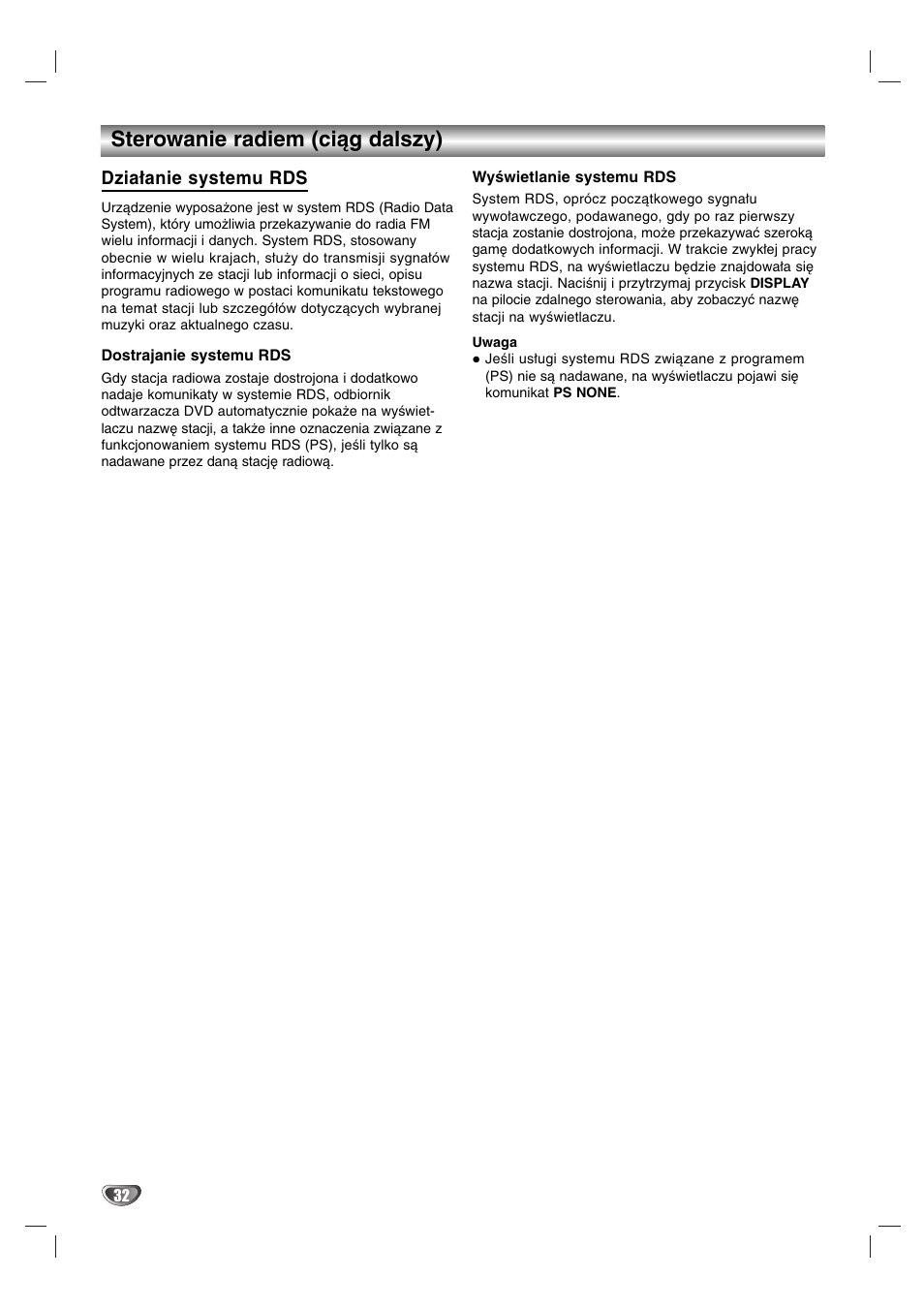 Sterowanie radiem (ciąg dalszy) | Sony DAV-SB200 User Manual | Page 112 / 120