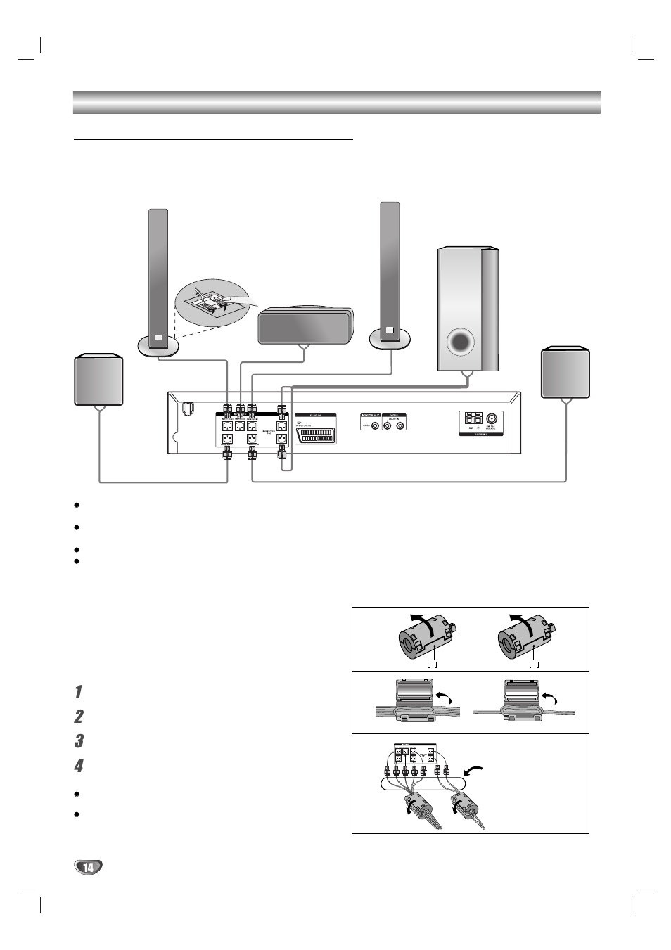 Informationen zum ferritkern | Sony DAV-SB200 User Manual | Page 54 / 120