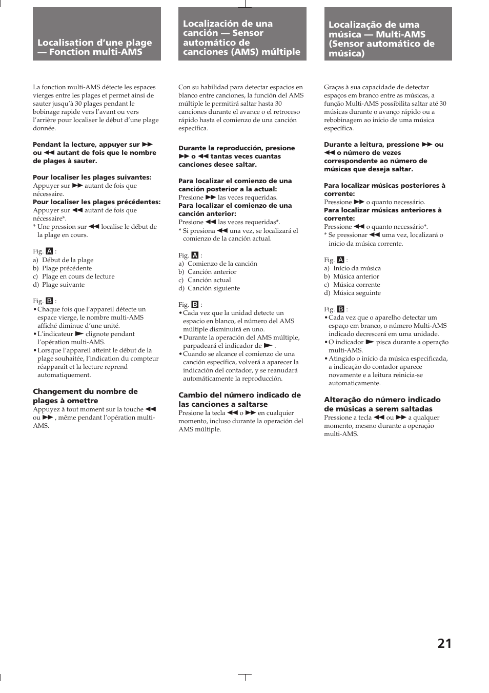 Localisation d’une plage — fonction multi-ams | Sony TC-K615S User Manual | Page 21 / 60