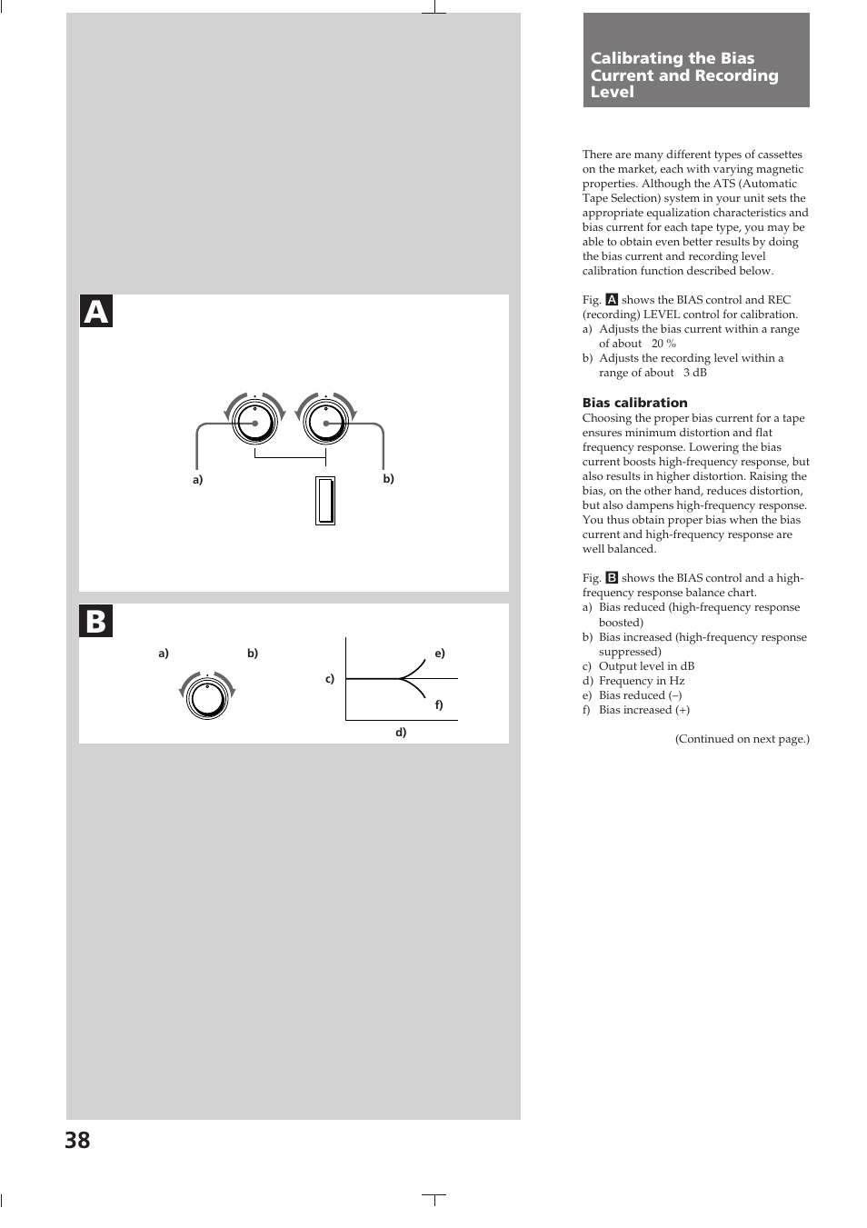 Calibrating the bias current and recording level | Sony TC-K615S User Manual | Page 38 / 60