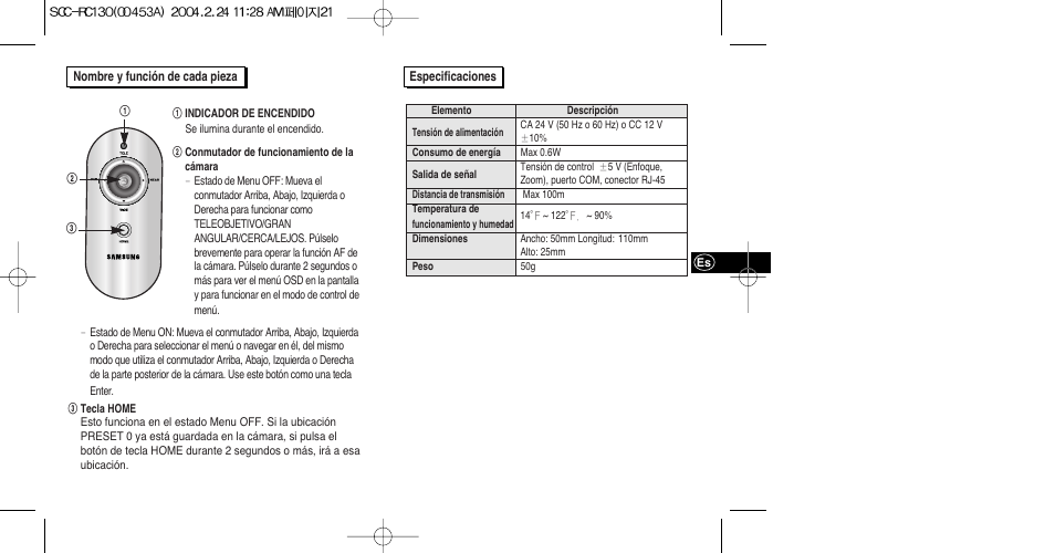 Samsung SCC-RC130E User Manual | Page 11 / 15