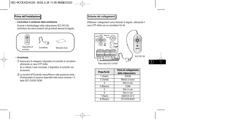 Samsung SCC-RC130E User Manual | Page 12 / 15