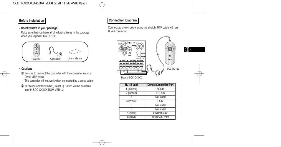 Samsung SCC-RC130E User Manual | Page 4 / 15