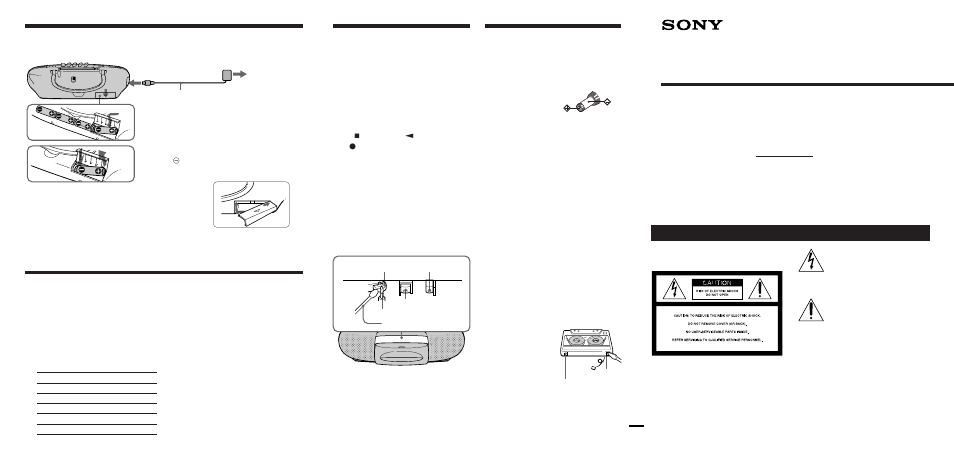 Sony Radio Cassette-Corder CFS-E2 User Manual | 2 pages